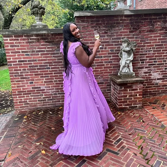 Mac Duggal Lavender Maxi Dress - Picture 3 of 4